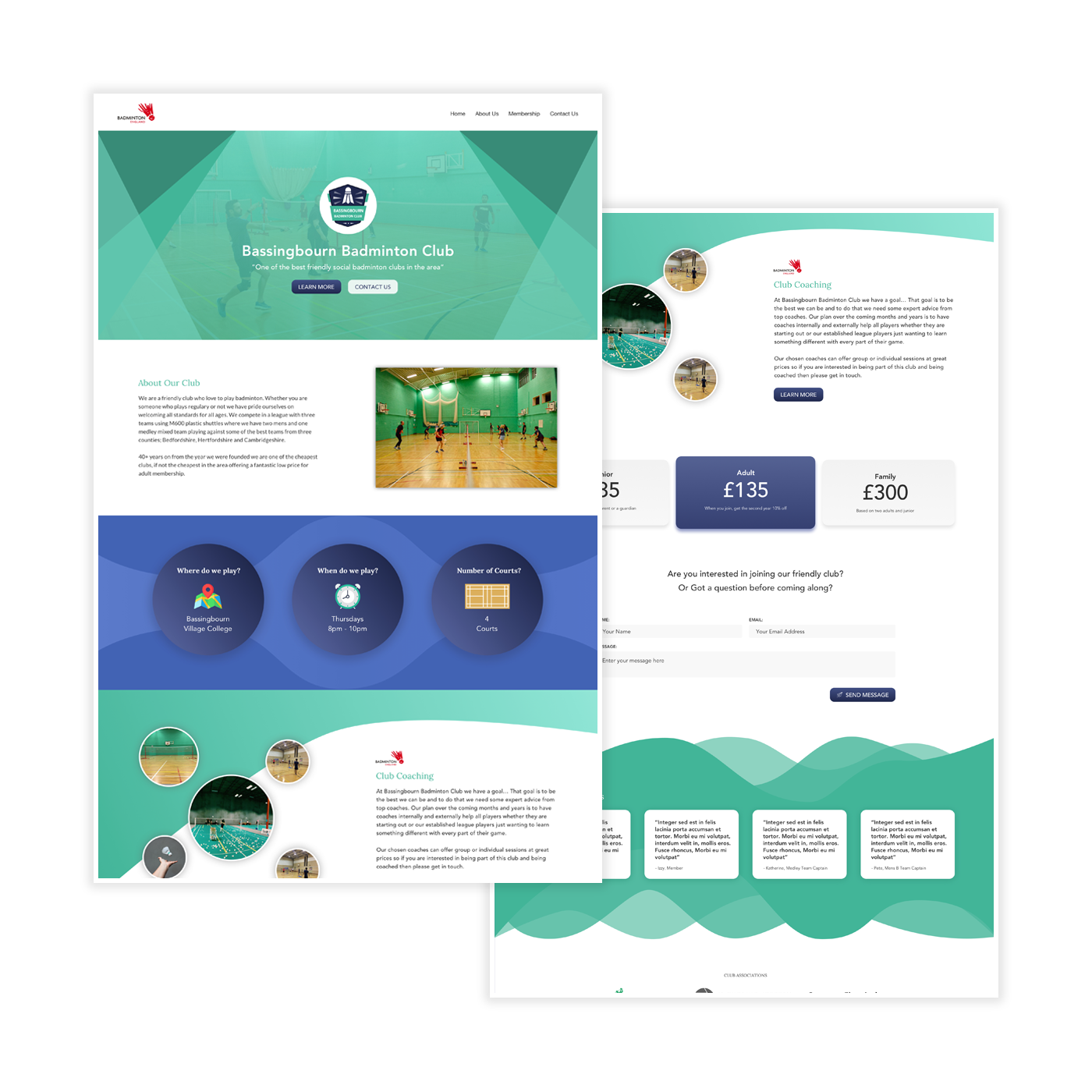 an image of bassingbourn badminton screens put together for presentation