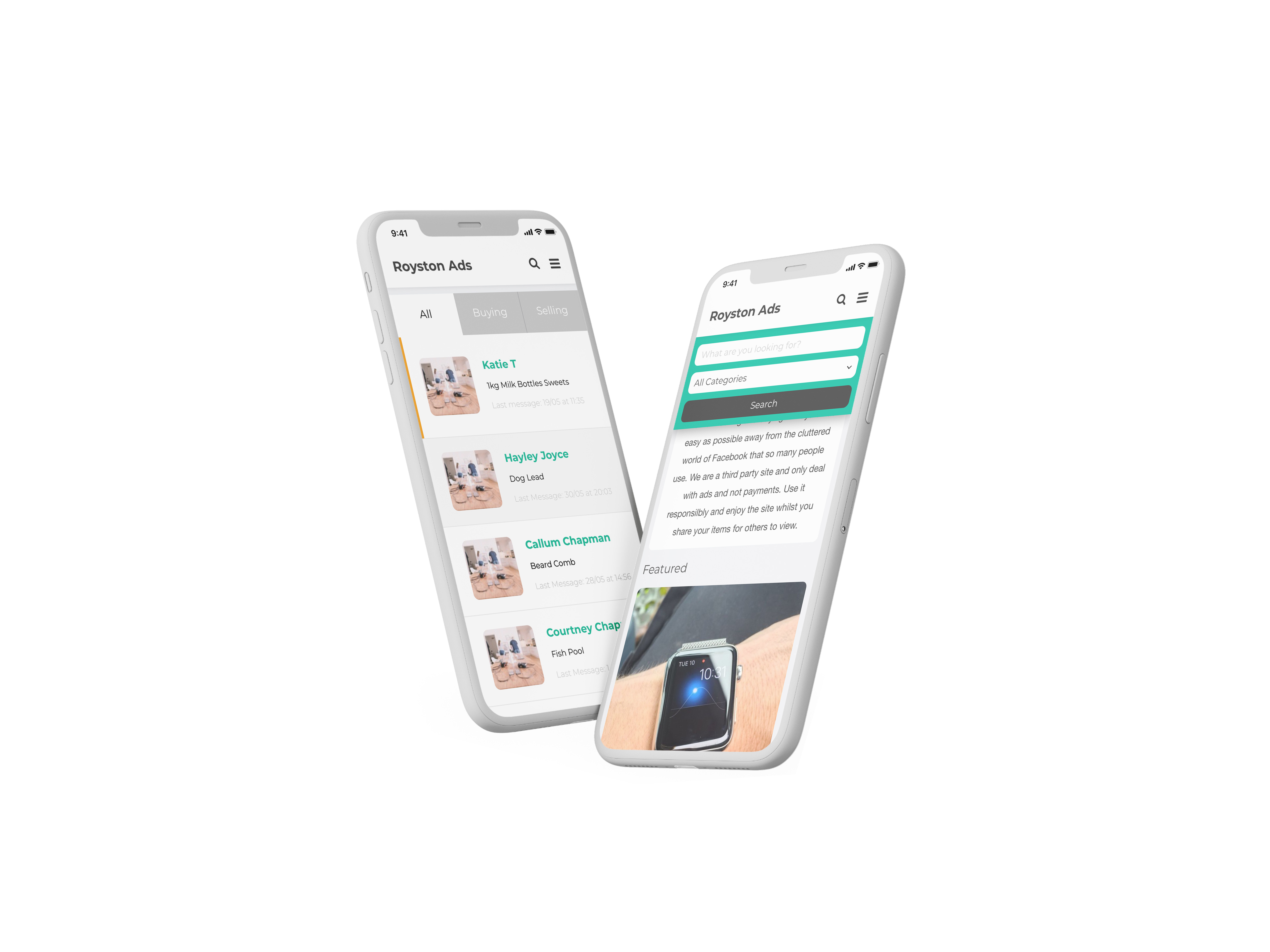 a picture of royston ads viewing on phone